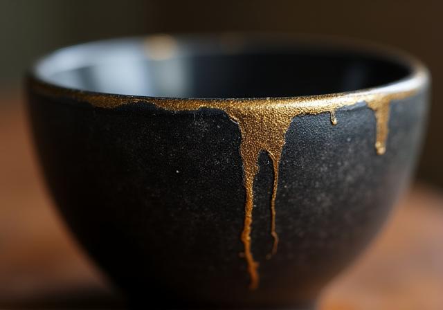 金継ぎのアート作品撮影